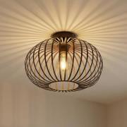 Lindby Nahele plafondlamp, bruin, metaal, Ø 40 cm, E27