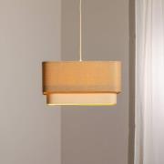 Kwadro Duo hanglamp, crème/beige, 50x50cm, jute/linnen