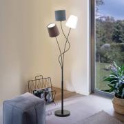 Vloerlamp Maronda met drie textielkappen