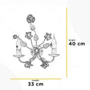 Carolina wandlamp, ivoorkleurig, 2-lamps, ijzer