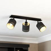 Plafondlamp Esteperra zwart/goud 3-lamps
