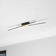 Panagria LED plafondlamp, zwart met houten detail