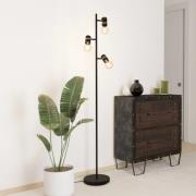 Vloerlamp Lurone, zwart, 3-lamps