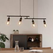 Hanglamp Lurone, zwart, 4-lamps