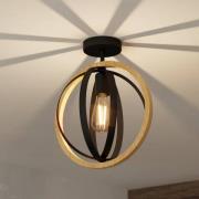 EGLO Basildon plafondlamp van hout en staal