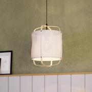 Hanglamp Surfleet met bamboe-linnen-kap