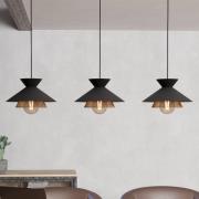 Hanglamp Grizedale, 3-lamps, zwart/messing
