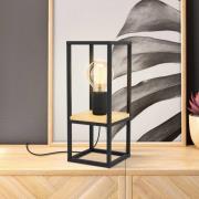 Tafellamp Libertad, hoogte 35 cm, zwart/hout, staal