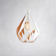 Hanglamp Carlton 1, wit-goud, Ø 20,5cm