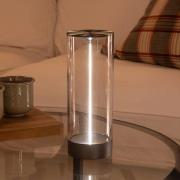 LED tafellamp Edison, hoogte 24 cm, grijs/helder, IP54