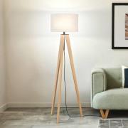 Vloerlamp SHINE-WOOD, zand/zwart/eiken Hoogte 164 cm 3 x E27