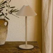 LED tafellamp Prato, greige, hoogte 25 cm metaal IP54