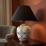 PR Home tafellamp New York, zwart, hoogte 45 cm, keramiek