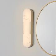 LED badkamer wandlamp Opaline hoogte 50 cm goudkleurig metaal/hars