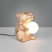 Tafellamp Capi, goudkleurig, hoogte 25 cm, kunsthars, G9