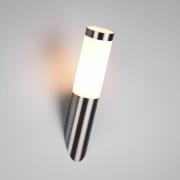 Buitenwandlamp Trioto, nikkelkleurig, hoogte 39 cm, roestvrij staal