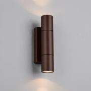 Buitenwandlamp Yamuna, roestkleurig, hoogte 23 cm, metaal, IP65