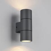 Buitenwandlamp Parana, antraciet, hoogte 16 cm, metaal, 2-lamps.