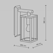 Maytoni wandlamp Cell, grafiet, aluminium, hoogte 20 cm, IP65