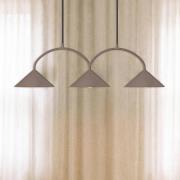 Globen Lighting hanglamp CURVE, lengte 95 cm, bruin, 3-lamps.