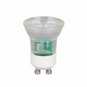 LED-reflectorlamp mini, GU10, 4 W, 4.000 K, transparant, dimbaar
