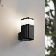 Lindby buitenwandlamp Teyon, met stopcontact, zwart, IP44 G9