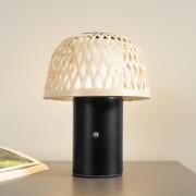 Lindby LED tafellamp op batterijen Nifelia, bamboe, CCT, dimbaar