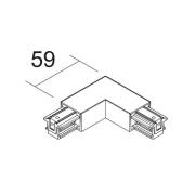 Ivela L-connector SQUARE 48 V, zwart, aardedraad rechts