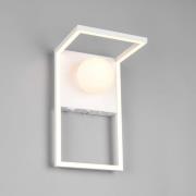 LED wandlamp Arola, mat wit, breedte 17 cm, metaal