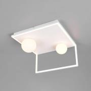 LED plafondlamp Arola, mat wit, breedte 37 cm, metaal