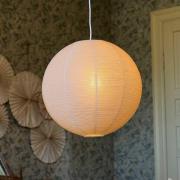 Hanglamp Haru, beige, Ø 50 cm, papier, E27, kabel wit
