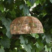Buiten hanglamp Mayla, rotan naturel, Ø 43 cm, stekker IP44