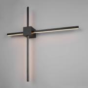 LED wandlamp Cassino, matzwart, breedte 67 cm, metaal