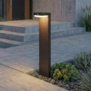Lindby LED sokkellamp Eleazar, zwart, aluminium, sensor