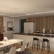 Paulmann URail rails spot Blossom, signaalwit/rookgrijs