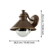 Buitenwandlamp Albacete, bruin/koper, Ø 26 cm, metaal