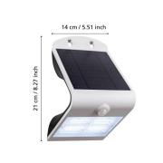 Solar LED wandlamp Lamozzo, wit, hoogte 21 cm, sensor