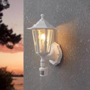 Buitenwandlamp Laterna 5, wit, hoogte 36 cm, metaal, sensor