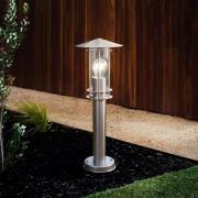 Sokkellamp Lisio, roestvrijstaalkleurig, hoogte 50 cm, roestvrij staal