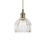 Hanglamp Gota, oud messing/helder, glas, Ø 13 cm, stekker