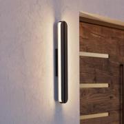 LED buiten wandlamp Vascella, zwart, lengte 60 cm, metaal