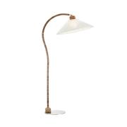 Vloerlamp Esset, bruin/wit, hout, hoogte 150 cm