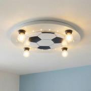 Plafondlamp Voetbal, 4-lamps, zilver-wit