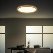 LED plafondlamp Tava Wood, Ø 42 cm, kunststof, 3.000 K