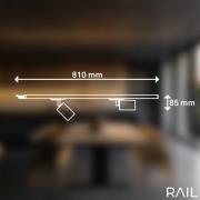 Railsystem uitbreiding, zwart, 80 cm rail, 2 spots