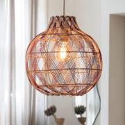 GOOD & MOJO hanglamp Mendoza, naturel/rood, Ø 35 cm, bamboe