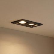 Lindby downlight Thorid, zwart, 19 x 10 cm, 2-lamps, GU10