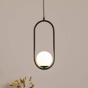 Hanglamp Dione, 1-lamp, zwart/wit