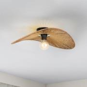 Plafondlamp Siruela, bruin, 56 x 40 cm, papieren snoer, E27