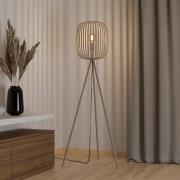 Vloerlamp Romazzina, beige, hoogte 141 cm, metaal, E27